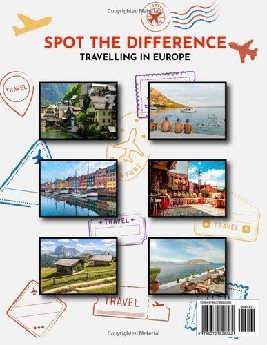 Spot the Difference Puzzle Book for Adults & Teens - Travelling Europe -