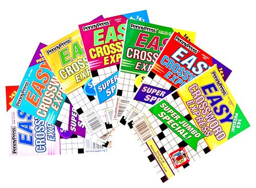NEW Lot 6 Penny Press Dell Easy Fast Fun To Solve Jumbo Crossword Puzzle Books
