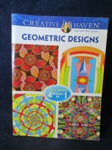 Geometric Designs Adult Coloring Four Books In One New Uncolored Ships Free