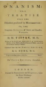 BOOKS Onanism A Treatise Upon The Disorders Produced By Masturbation 1781