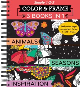 Color & Frame – 3 Books in 1 – Animals, Seasons, Inspiration (Adult Coloring…