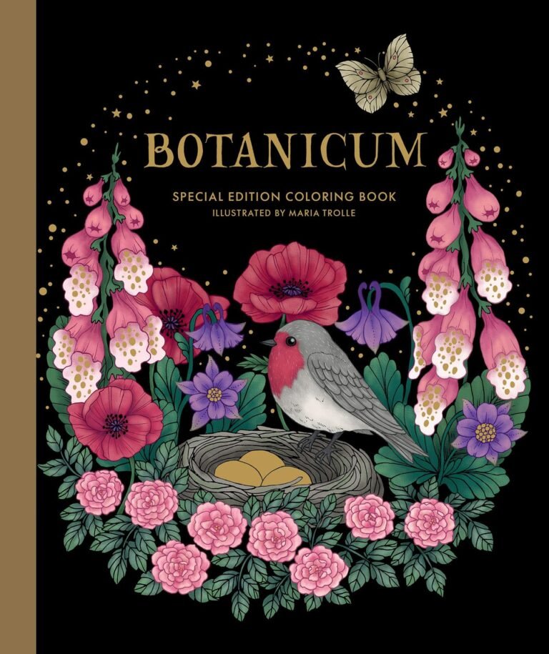 Botanicum Coloring Book: Hardcover adult coloring book featuring thick, high…