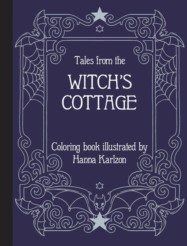 Tales from the Witch’s Cottage: Hardcover adult coloring book featuring thick, h