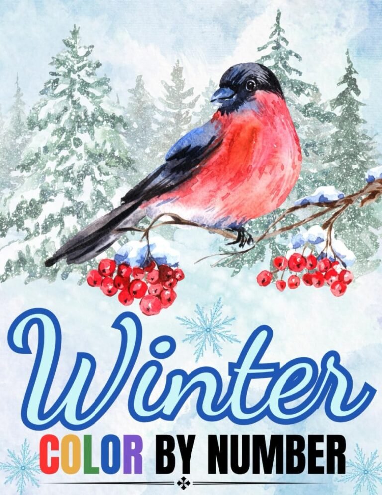 Winter – Color By Number – Coloring Book For Adults: Large Print Color By Number