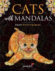 Cats with Mandalas – Adult Coloring Book: More than 50 cute, loving and beau…