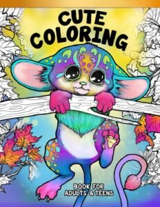 Cute Coloring Book For Adults and Teens: Adorable Fantasy Animals To Color