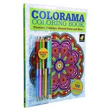 Colorama Coloring Book for Adults with 12 Colored Pencils, Create Something Won