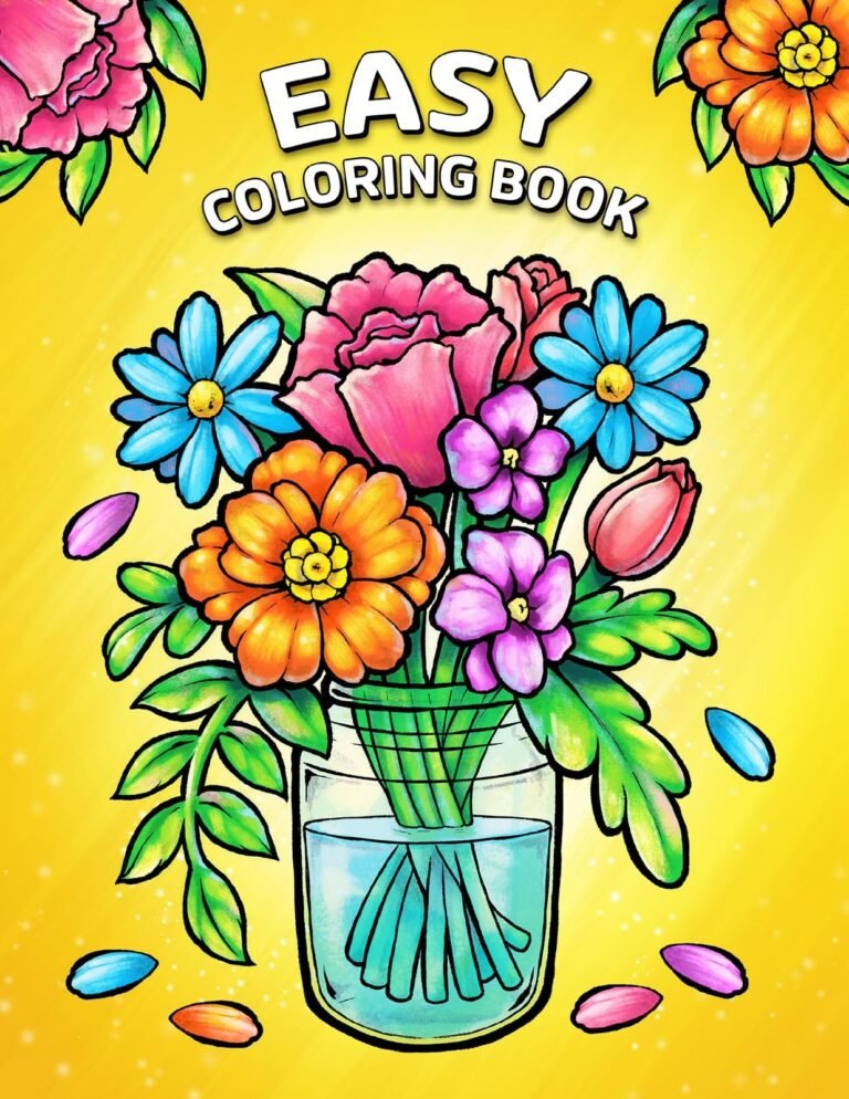 Easy Coloring Book: Large Print Designs for Adults and Seniors with 50 Simpl…