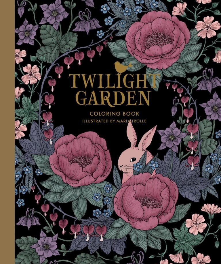Twilight Garden Coloring Book: Hardcover adult coloring book featuring thick…