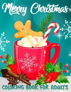 Merry Christmas Coloring Book for Adults: Large Print Winter Coloring Book f…