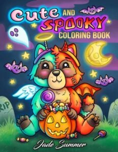 Cute and Spooky: A Halloween Coloring Book for Adults and Kids with Cute Cha…