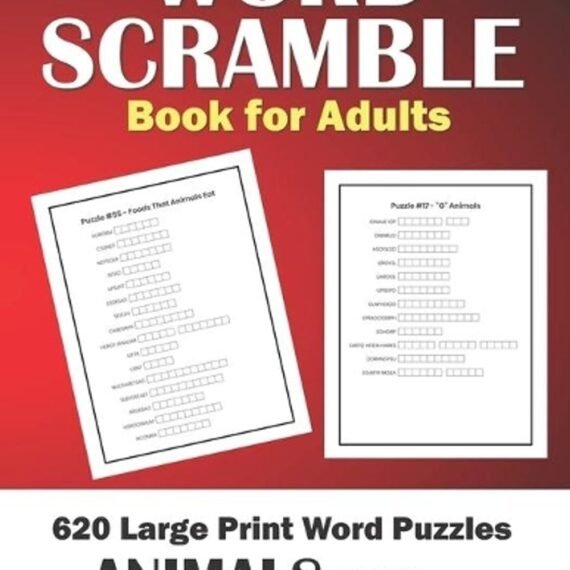 Word Scramble Books for Adults: Large Print Word Puzzles Book - Animals Edition