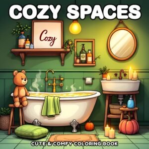 Cozy Spaces Coloring Book: Cute & Comfy for Adults and Teens, Find Calm and …